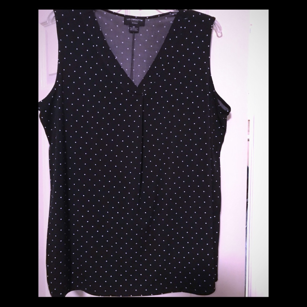 Liz Claiborne polka dot career top